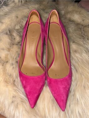 M. Gemi Fuchsia Suede Pointed-Toe Heels size 42 UK 11 US